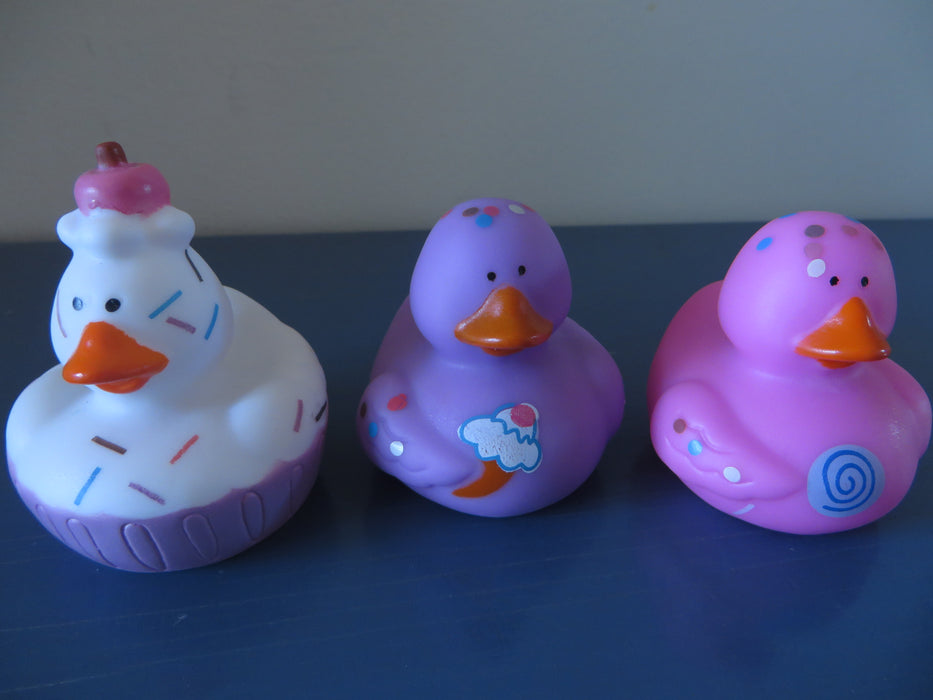 Cupcake Rubber ducks - set of 3 cupcake rubber duckies