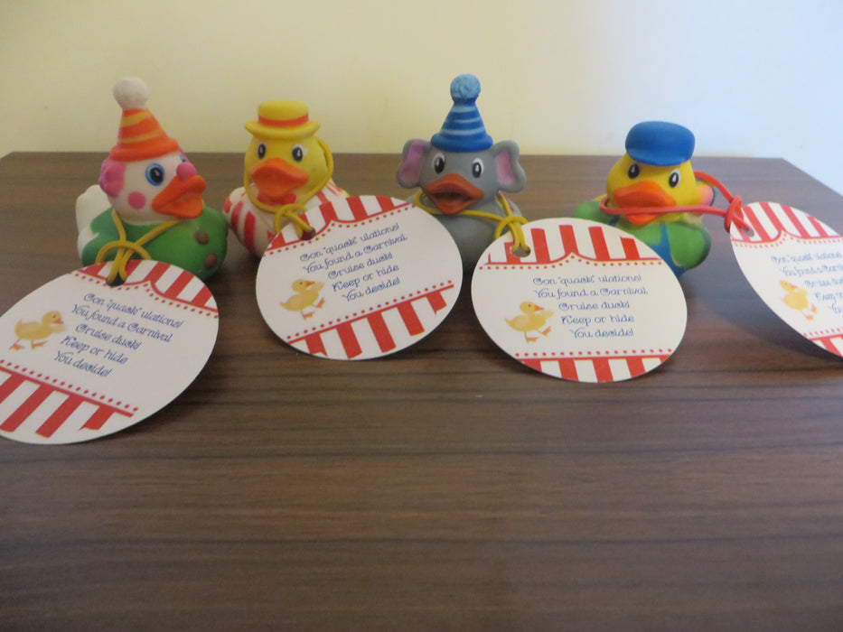 Carnival Cruise Rubber Ducks with Tags - perfect for your next cruise