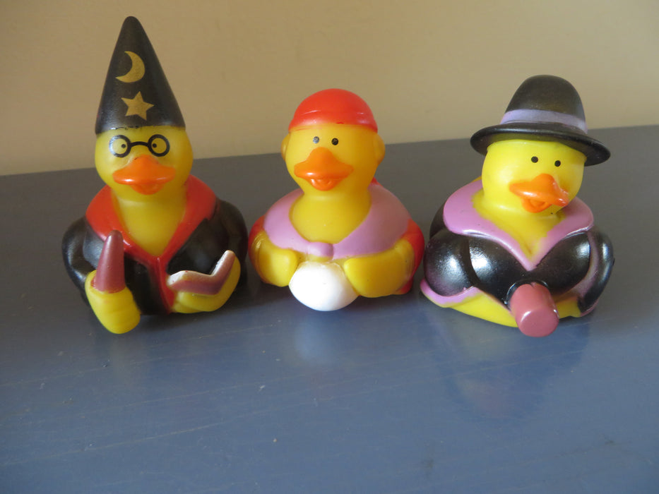 Halloween rubber ducks - set of three Halloween duckies - wizard, fortune teller, witch