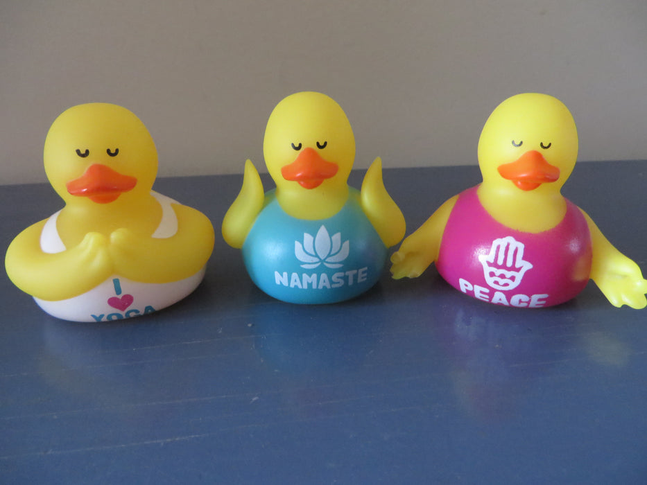 Set of 3 yoga rubber ducks  - be at peace with these little guys