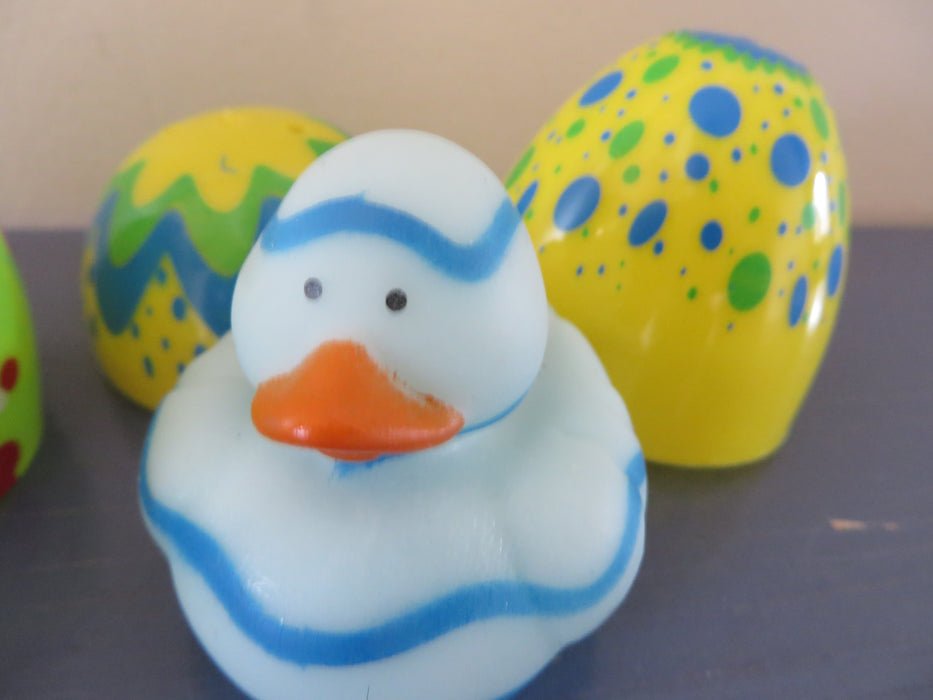 Easter Eggs filled with an Easter rubber ducky - great for adding to the kids' Easter baskets