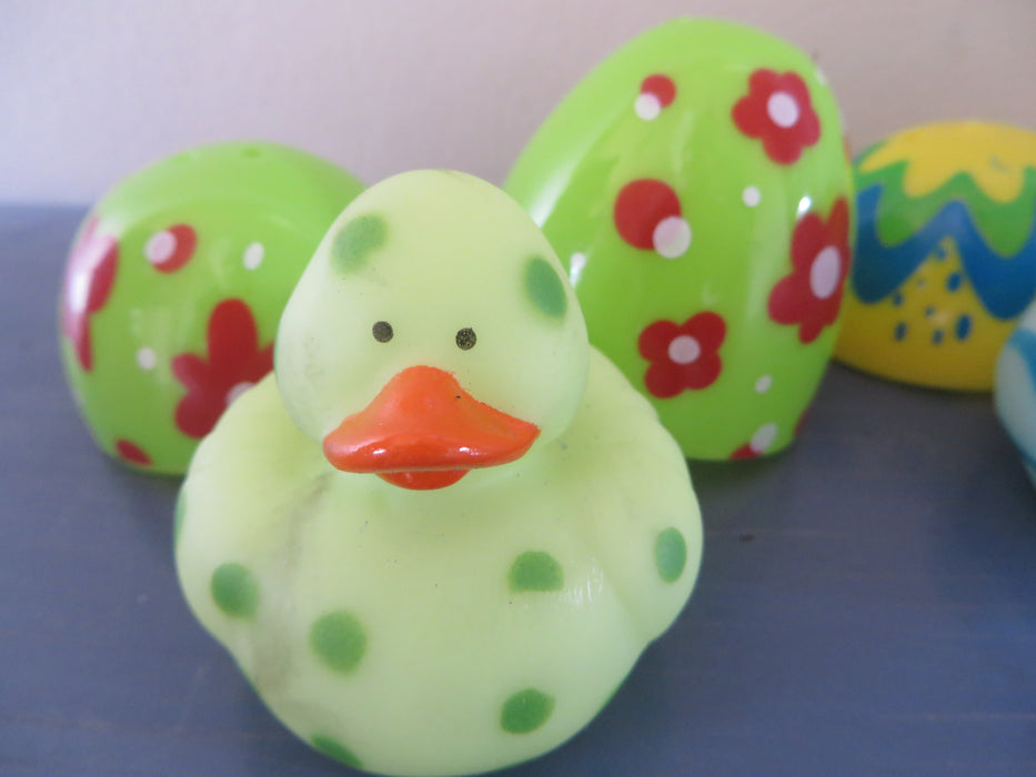 Easter Eggs filled with an Easter rubber ducky - great for adding to the kids' Easter baskets