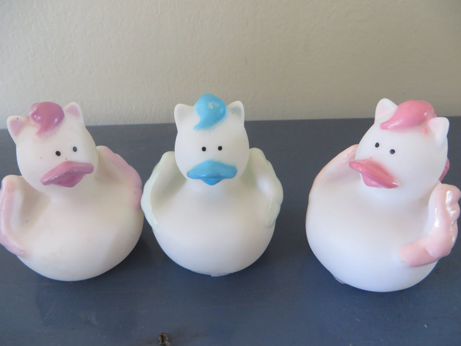 Pegasus Rubber ducks - set of three rubber ducks - pink, purple, turquoise