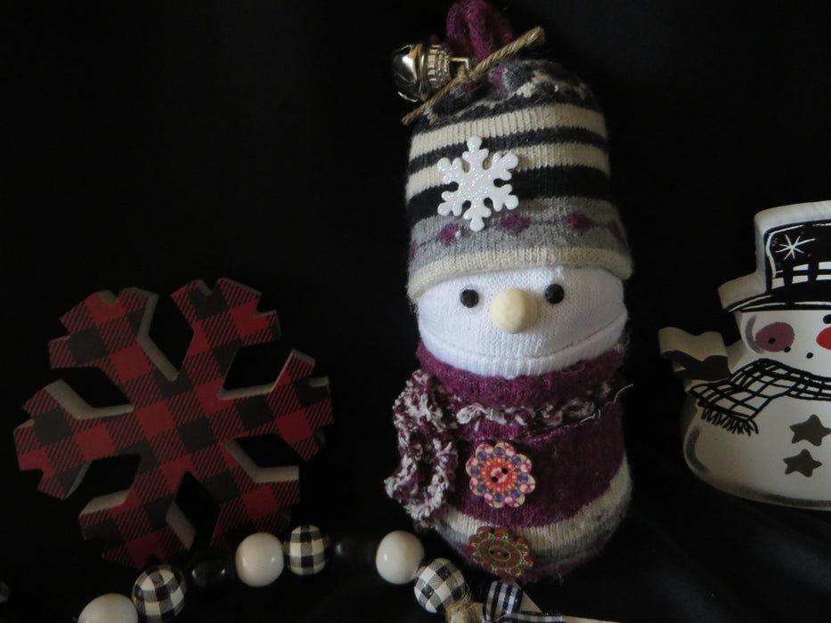 Sock Snowman - approximately 8" tall and 4" wide - can be customized for you