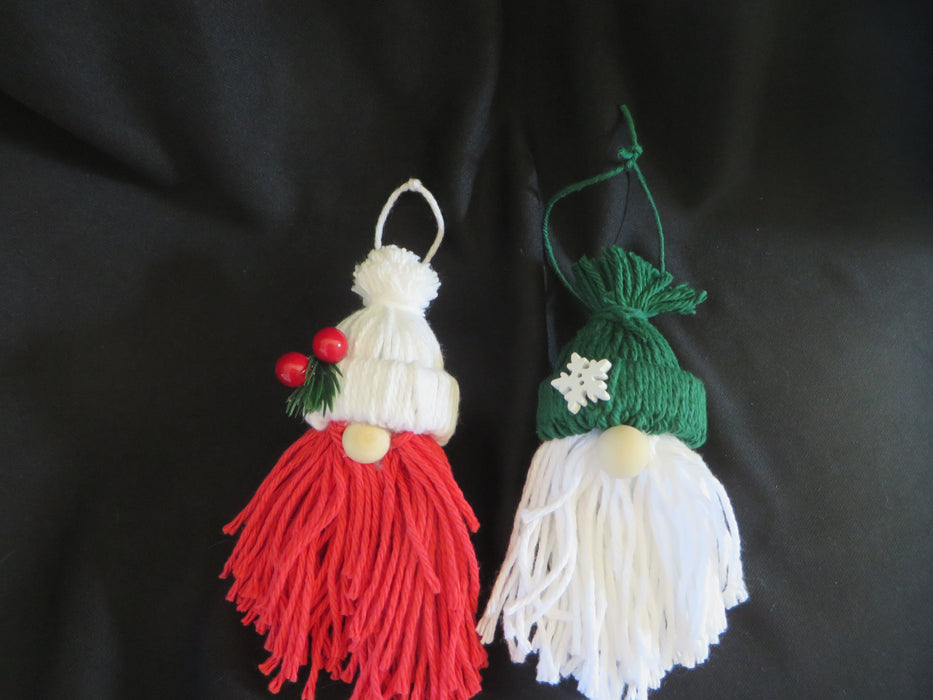 Christmas gnomes ornaments - set of 2 - approximately 6" tall and 2 1/2" wide