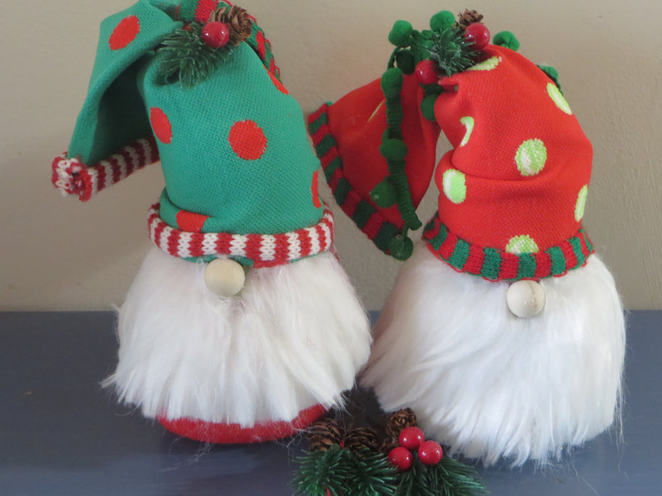 Handmade Christmas gnomes - approximately 8" tall and 5" wide