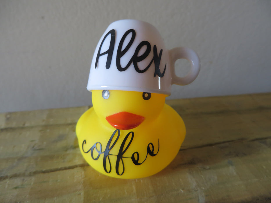 Coffee me rubber duck - customized with your name - coffee addict, coffee lover gift