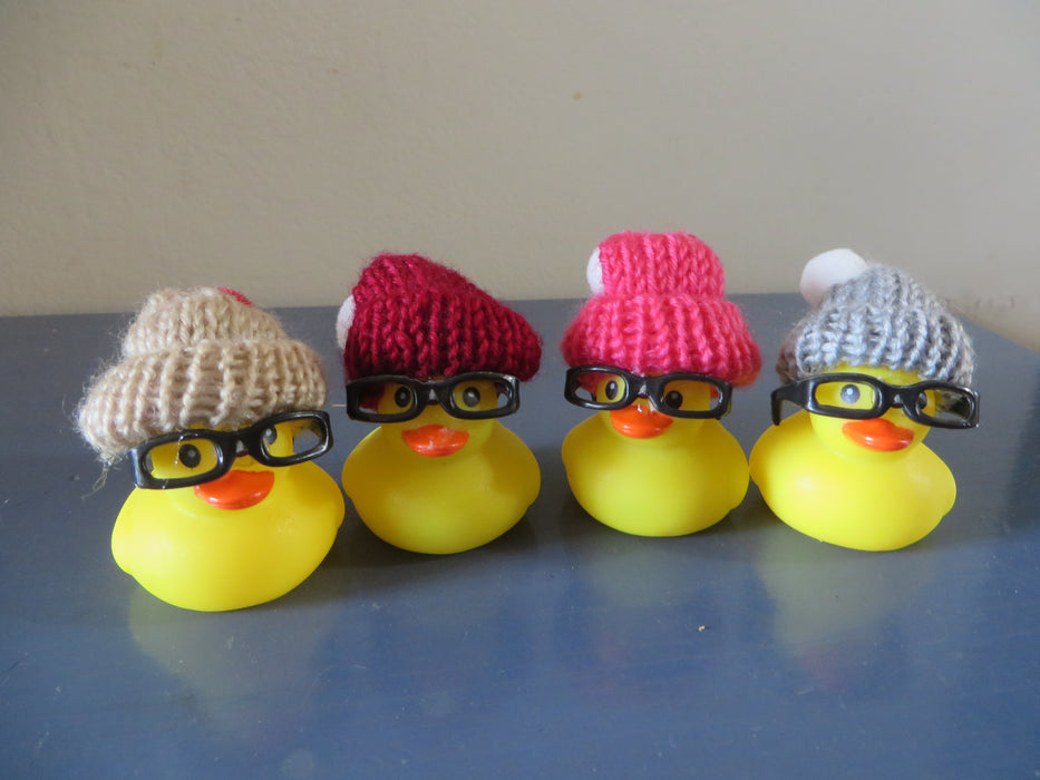 Custom Mini Nerd Rubber Duck Set of 4 - mini nerd rubber ducks, grab bags, party favors, gag gifts