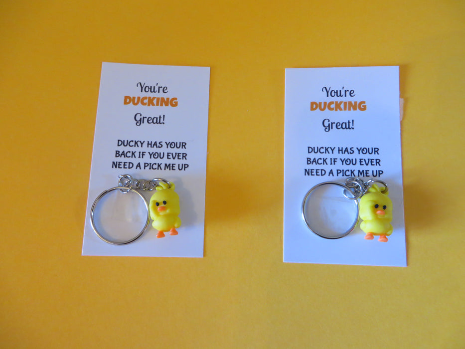 Pocket Hug Cards - You are Ducking Great Rubber Ducky Key Chains