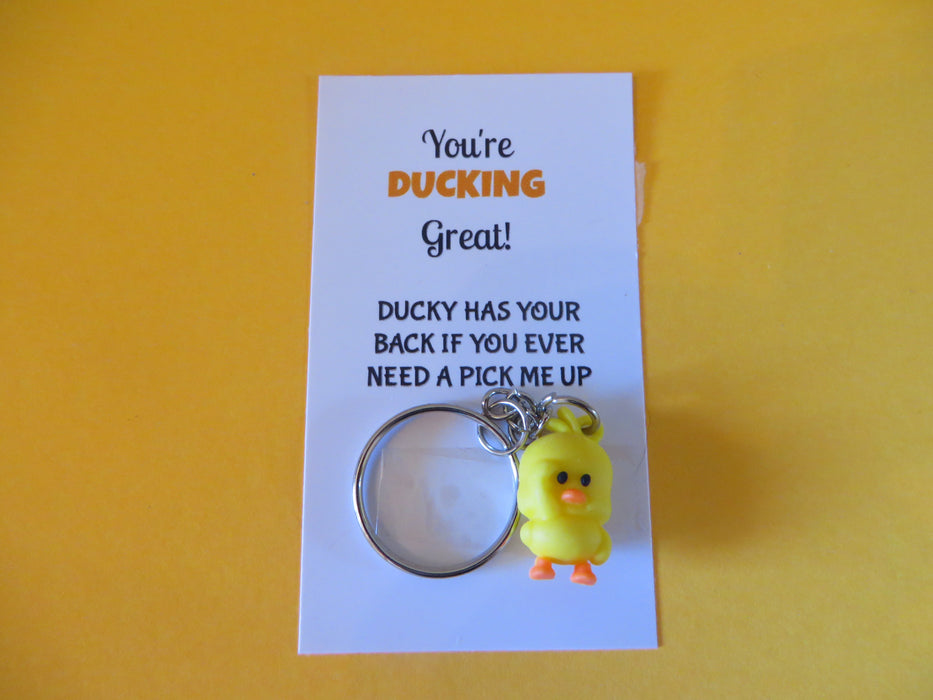 Pocket Hug Cards - You are Ducking Great Rubber Ducky Key Chains