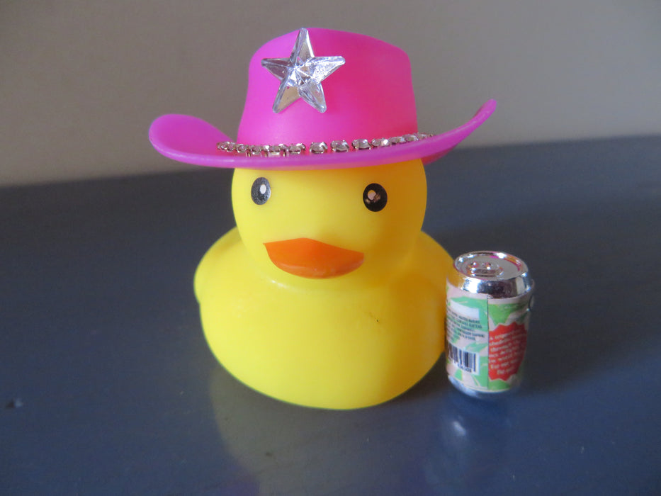 Western Rubber ducks with beers and hats - cowboy, cowgirl rubber ducks holding a beer