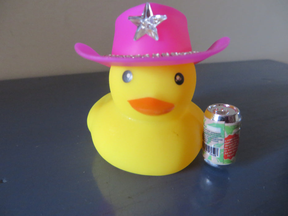 Western Rubber ducks with beers and hats - cowboy, cowgirl rubber ducks holding a beer