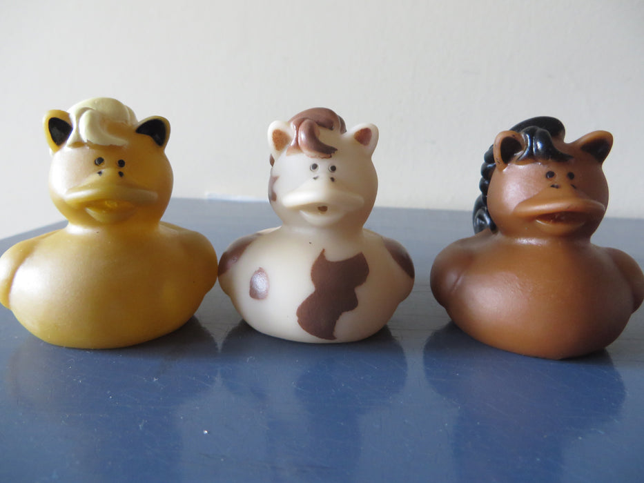 Horse Rubber Ducks - 3 horse rubber ducks - Pinto, Stallion, and Mustang