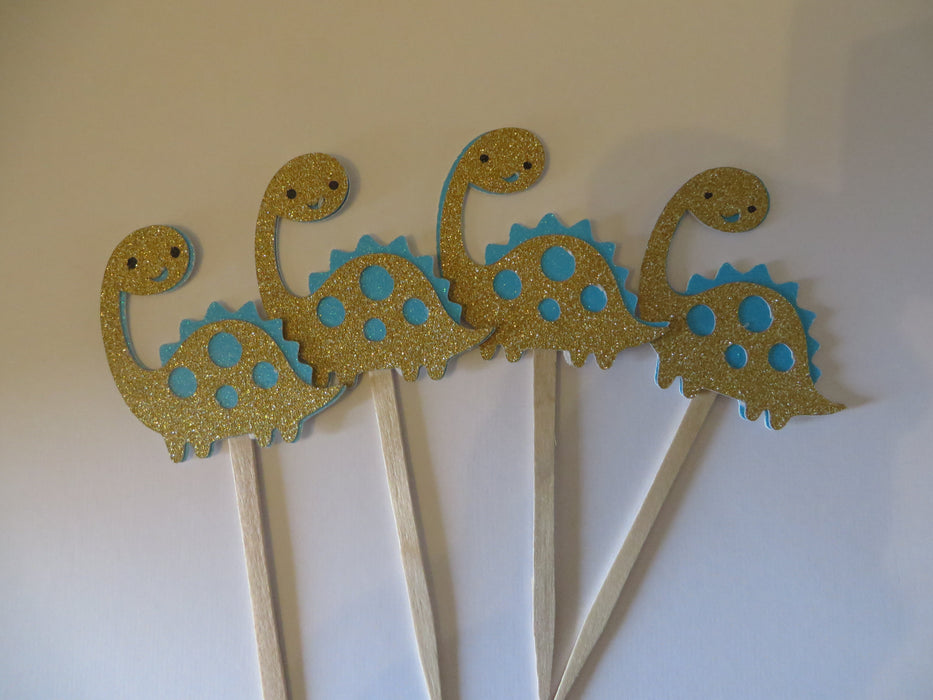 Dinosaur Cupcake Toppers - choose your colors - set of 12