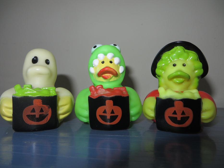 Halloween rubber ducks - set of three Halloween duckies - monster, ghost, witch