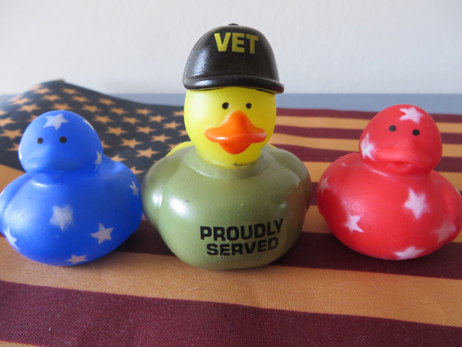 Veteran rubber ducks - American veteran and two star rubber ducks