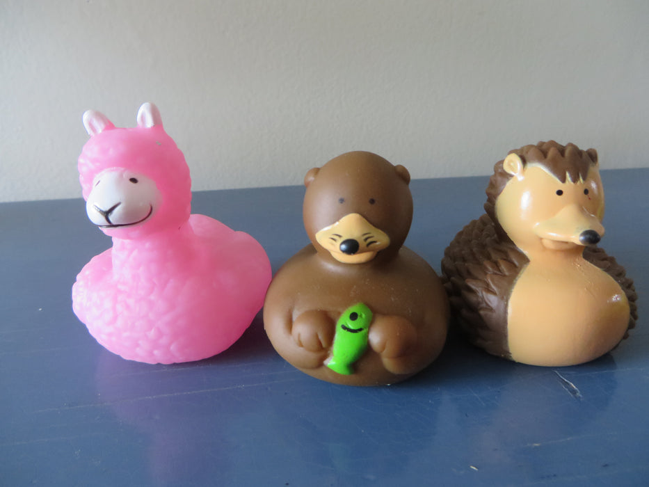 Cute Animal Rubber ducks - llama, beaver, and otter rubber ducks