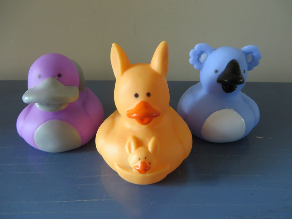 Australian Rubber ducks - koala bear, duck-billed platypus, kangaroo rubber ducks