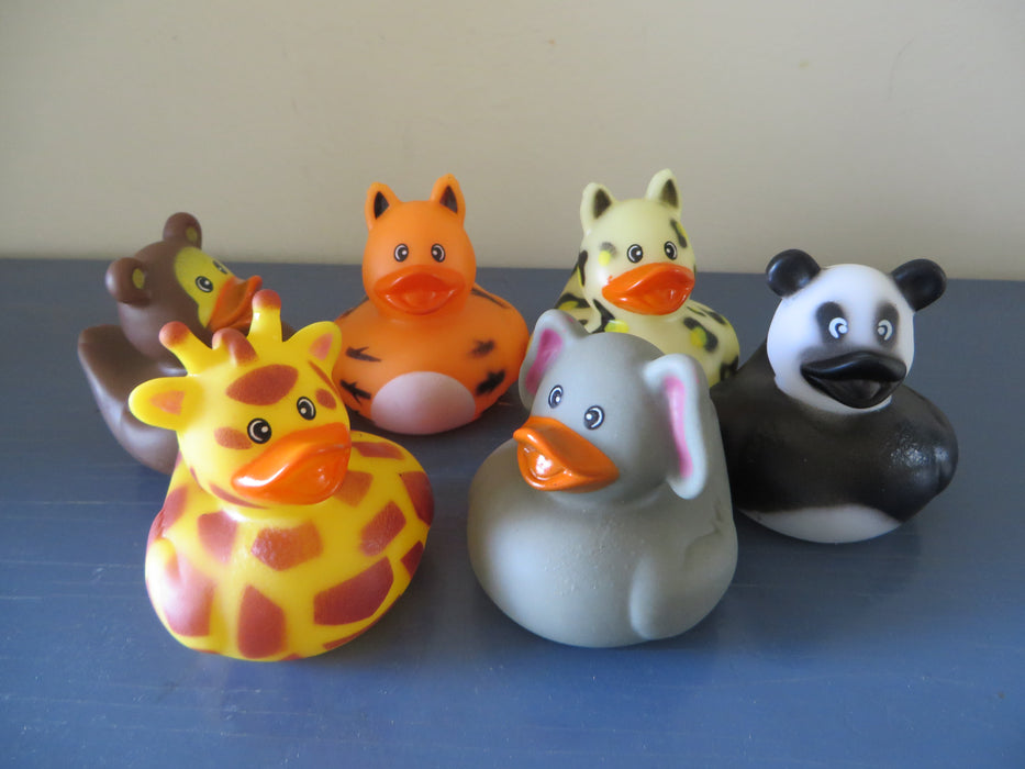 Zoo Rubber Ducks - giraffe, elephant, panda, cheetah, monkey, tiger rubber ducks