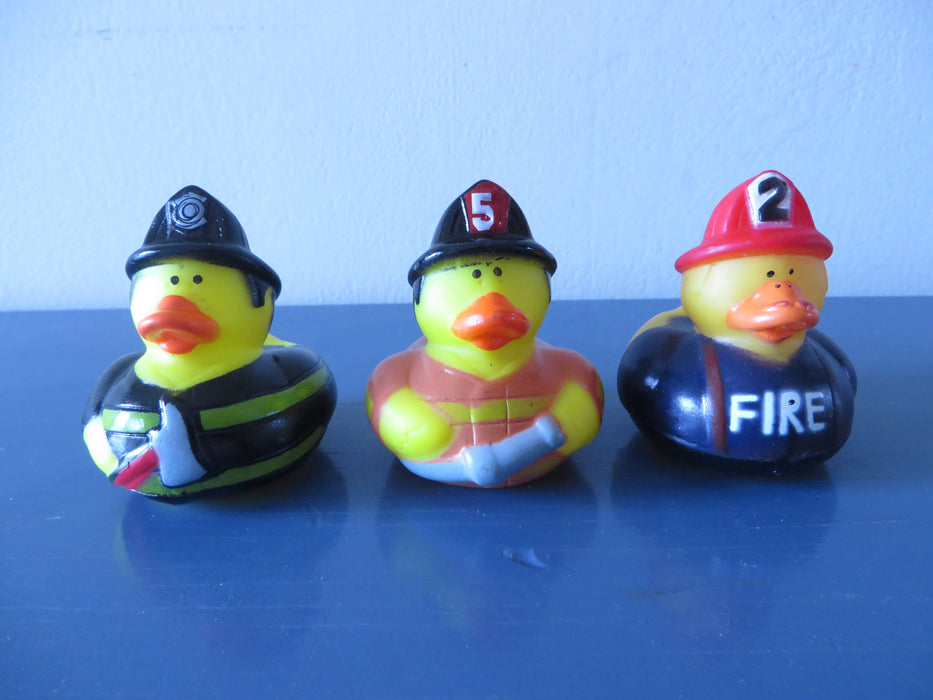 Firemen Rubber Ducks - set of 3 firemen rubber ducks