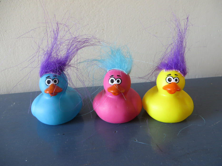 Bad Hair Day Rubber Ducks - crazy hair rubber ducks, gag gift rubber ducks